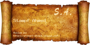 Stampf Ahmed névjegykártya